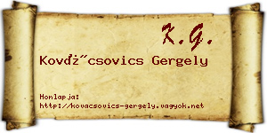 Kovácsovics Gergely névjegykártya